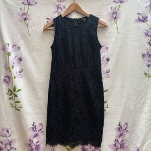 Banana Republic Navy Lace Sleeveless Dress Petite